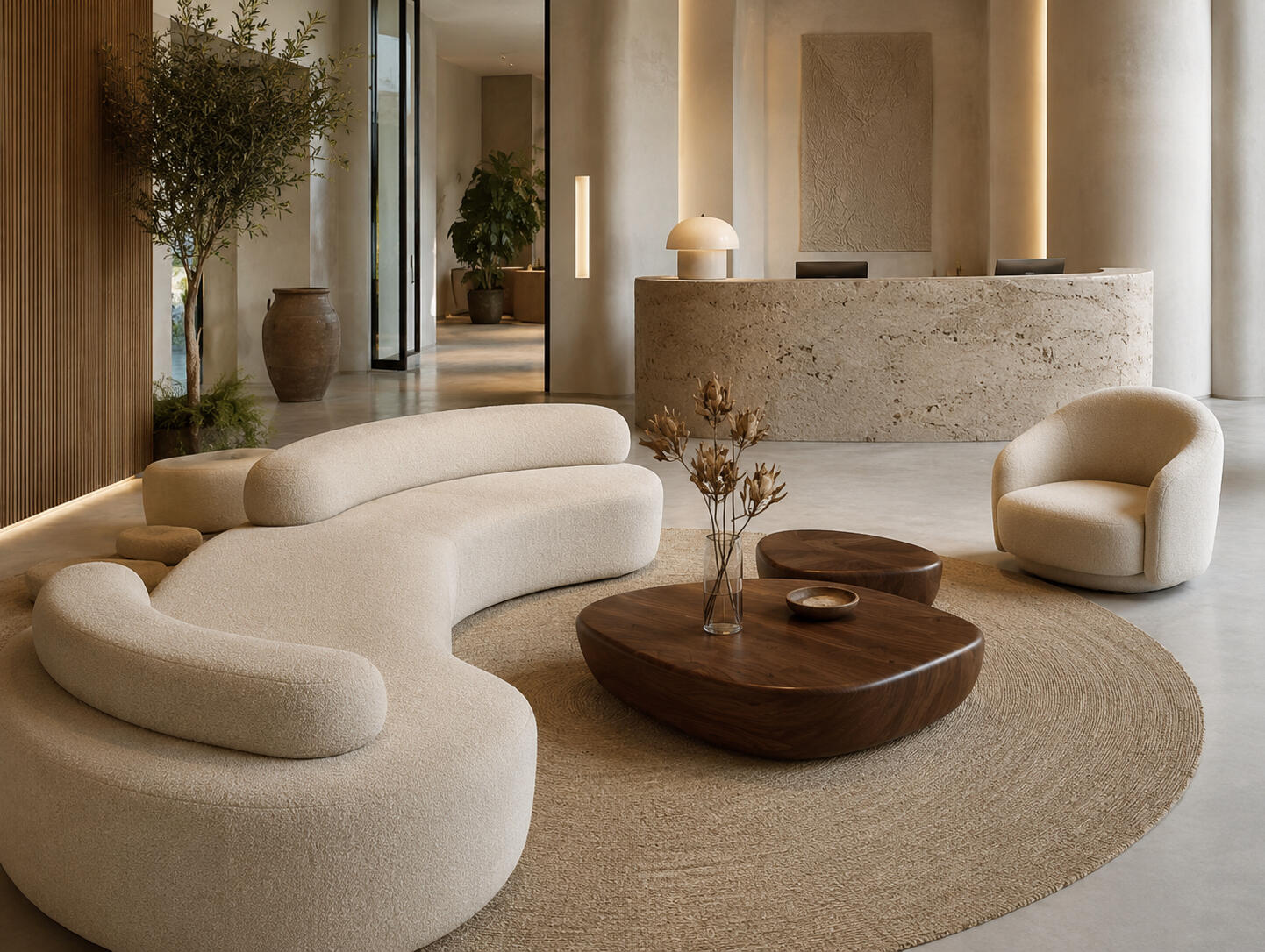 Hotel lobby furniture selection for new-build projects Curated furniture selection for a newly developed hotel lobby